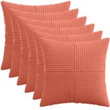 vidaXL Kussensloop 6 stuks ALMELO Rood-Oranje 40 x 40 cm Corduroy