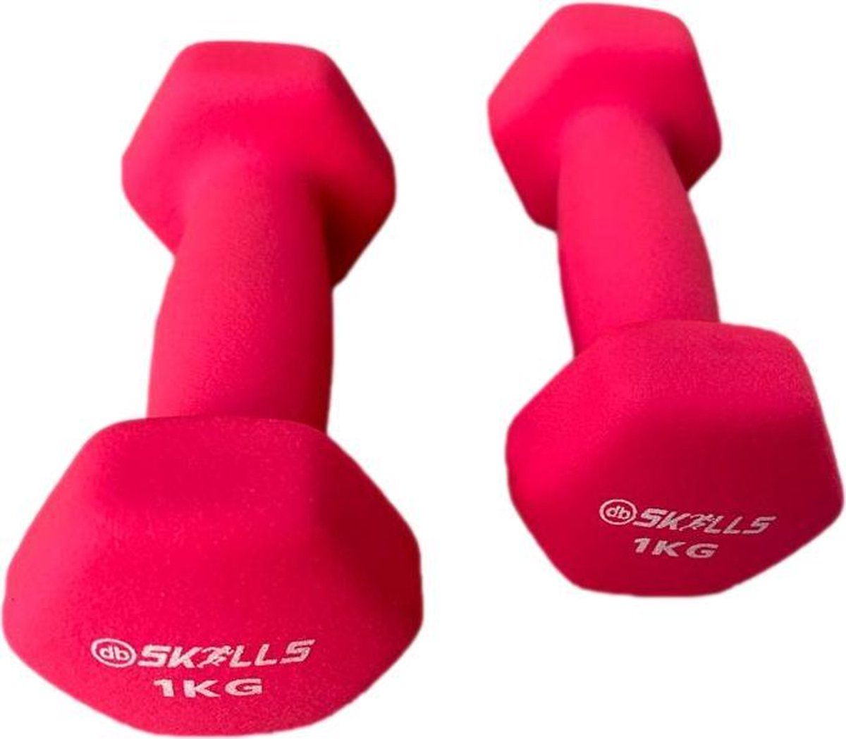 db Skills 1KG Dumbbell Set - Pink - Cast Iron - Fitness