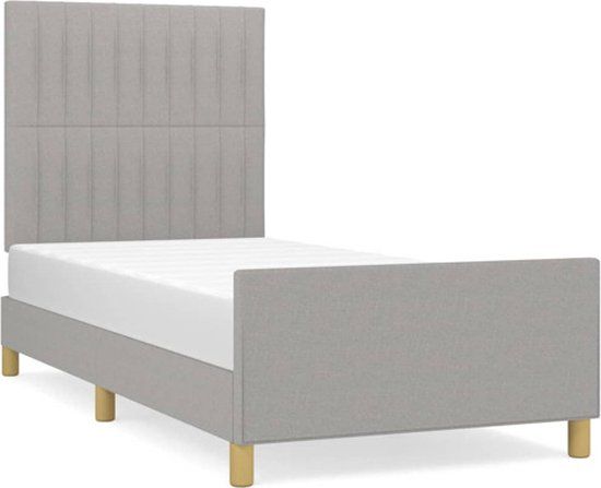 vidaXL Bedframe zonder matras 100x200 cm stof lichtgrijs