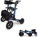 Parvum Luxo Air Rollator - Luchtbanden & dubbel opvouwbaar (6,9kg) - Incl. stokhouder, tas & rugleuning - Azuurblauw
