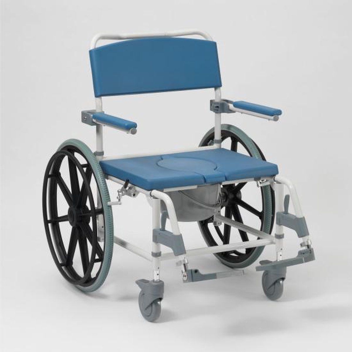 Identités Douchestoel Zelfrijder Aston XL - Wit/Blauw