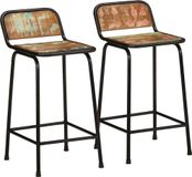 Maison Exclusive - Lot de 2 tabourets de bar, dimensions 46x35,5x80 cm, en bois massif vieilli