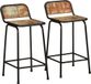 Maison Exclusive - Lot de 2 tabourets de bar, dimensions 46x35,5x80 cm, en bois massif vieilli