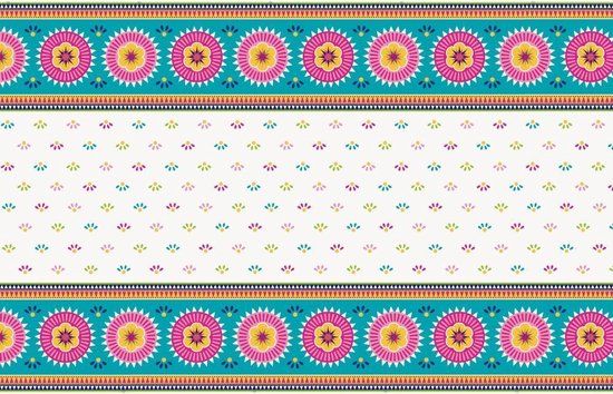 Unique Party 73443 - Boho Fiesta Tafelkleed - Multi Colour - 2,13m