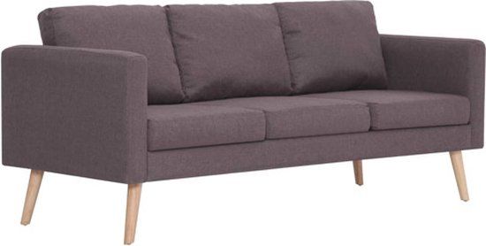 vidaXL Driezitsbank stof taupe
