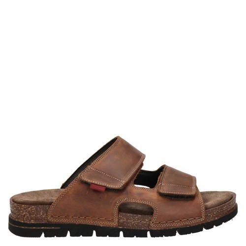 Nelson leren slippers cognac