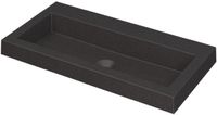 Wastafel INK Dock Quartz Wastafel Zonder Kraangat - 800x400x60 mm - Quartz Zwart
