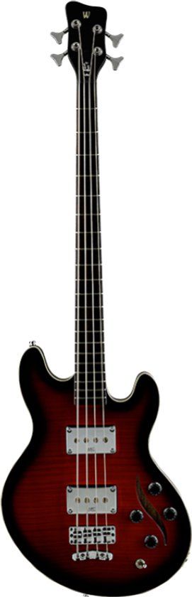 Warwick RockBass Artist Line SklarBass I Burgundy Blackburst Transparent High Polish semi-akoestische basgitaar