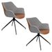 Zuiver Doulton Fauteuils pivotants accoudoir vintage marron - Lot de 2