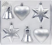 Inge-glas Inge's Christmas Decor Gmbh Christmas ornaments - 6x - figurines - silver - 9 cm - Christmas decoration