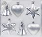 Inge-glas Inge's Christmas Decor Gmbh Christmas ornaments - 6x - figurines - silver - 9 cm - Christmas decoration