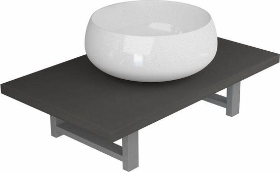 vidaXL 2-delige Badkamermeubelset keramiek grijs