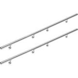 MONZANA® RVS Trapleuning 400 cm – Trapreling voor Binnen & Buiten – Roestvrijstalen Leuning met Wandmontage – Zilver