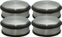 Merkloos / Sans marque Deurstopper - Set van 4x stuks - RVS - rond - 11,5 x 6 cm - deurstop - 1,1 kg - zilverkleurig