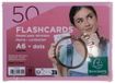 Exacompta - 19 verpakkingen van 50 Flashcards in folie en ring - Geperforeerde bristol dots - revisiekaarten - 148 x 105 mm DIN A6 - roze kleur