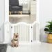 Barrière Modulaire Pliable Pour Animaux De Compagnie Avec Support, En Bois Massif Mdf, 154,5 X 61 Cm, Blanche