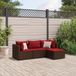 Maison Exclusive - 4-delige loungeset pour le jardin avec coussins, brun, en polyrotin