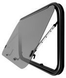 Fenêtre de camping - Fenêtres battantes et fenêtres de sortie de secours - 90 x 55 cm - Verre trempé, 4 mm - Angle d'ouverture 65° - Cadre en aluminium - Anti-insectes - Noir-blanc