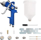 vidaXL HVLP verfspuitpistoolset met 600 ml beker Blauw