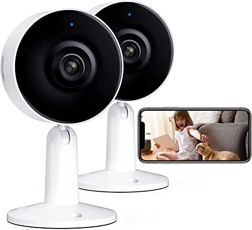 Arenti IN1 Indoor Security Cameras 2PC, 1080p Full HD Baby Monitor Pet Camera with Phone APP, Night Vision, 2-way Audio, Motion/Sound Detection, SD Card&Cloud Storage, Alexa Compatible