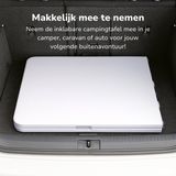 Merkloos / Sans marque Opvouwbare Tafel Inklapbare Tafel 180x70x74 cm - Klaptafel met Draaghandvat en Veiligheidsslot - Vouwtafel Kunststof Rechthoekig - Campingtafel Inklapbaar - Wit