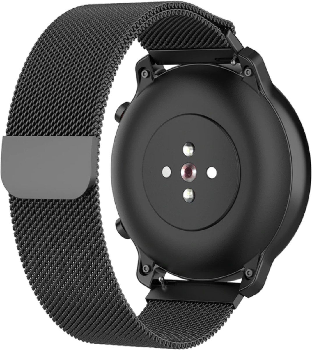 Strap-it Milanees bandje 22mm - zwart - Geschikt voor Alle smartwatches van 22mm