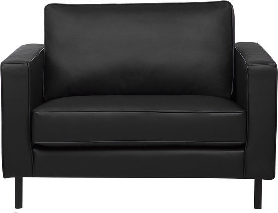 Beliani Fauteuil leer zwart SAVALEN