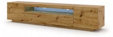 meuble TV bas Aura, 200 cm, pour suspension ou pose au sol, universel, meuble bas, meuble TV, meuble TV, table basse, meuble suspendu (Chêne artisanal sans LED)