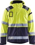 Blåkläder 4987-1987 Shell jack High Vis ongevoerd Geel/Marineblauw maat 5XL