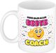 Bellatio Decorations mok voor coach - grappig - keramiek - 300 ml - beste coach