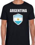 Bellatio Decorations Shoppartners Bv Argentinie vlag thema landen t-shirt - zwart - voor heren - Supporters kleding - korte mouwen - vlaggen schild S