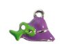 INNSPIRO Mooie bedels hanger van metaal, groen en paars, 17 x 20 mm, 25 stuks