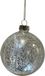 Driesprong Collection Kerstbal lijn glitter transparant/zilver 8 cm