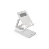 TOOQ PH-Hermes-Luna Verstelbare houder voor mobiele telefoon of tablet tot 12,9 inch, opvouwbaar, 360 graden draaibaar, kleur: wit
