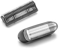 vhbw 1x Mesblok, 1x Scheerfolie met Frame compatibel met Braun Cruzer4, CruZer3, CruZer5, CruZer1, CruZer2 scheerapparaten - Combinatiepakket Zwart Zilver