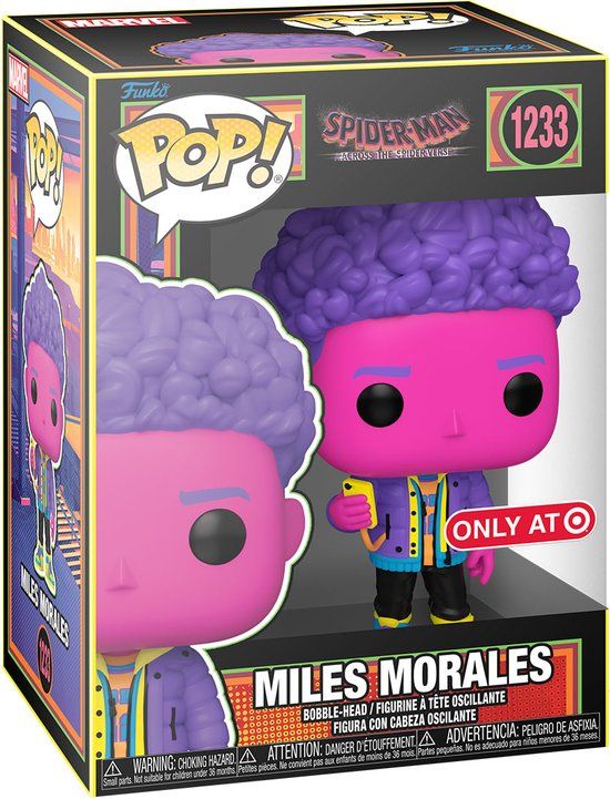 Funko Pop Marvel: Spider-Man: Across the Spider-Verse - Miles Morales (Blacklight) Funko Pop #1233