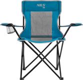 NILS CAMP NC3302 - Kampeerkussen - Blauw/Grijs - Opvouwbaar - Lichtgewicht