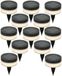 Lumineo Spots solaires LED - 12 pièces - Rond - Noir - Ø9 cm