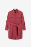 Sissy-Boy Donkerrode midi jurk met ceintuur