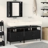 vidaXL Meuble de salle de bain 3 pièces Noir 80 x 30 x 60 cm
