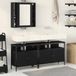 vidaXL Meuble de salle de bain 3 pièces Noir 80 x 30 x 60 cm