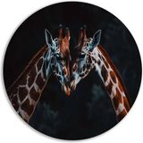 Merkloos / Sans marque Giraffe Wall Panel - Animal Wall Circle - Forest Wall Decoration - Industrial Wall Decoration - Art Wall Circle Aluminum 50x50 cm