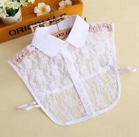 Jumada's - Blousekraag Dames Wit Doorschijnend - Losse Kraag - Katoen - One Size