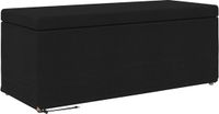 vidaXL Kruk Zwart Stof en Geëngineerd Hout 101 x 41 x 40 cm