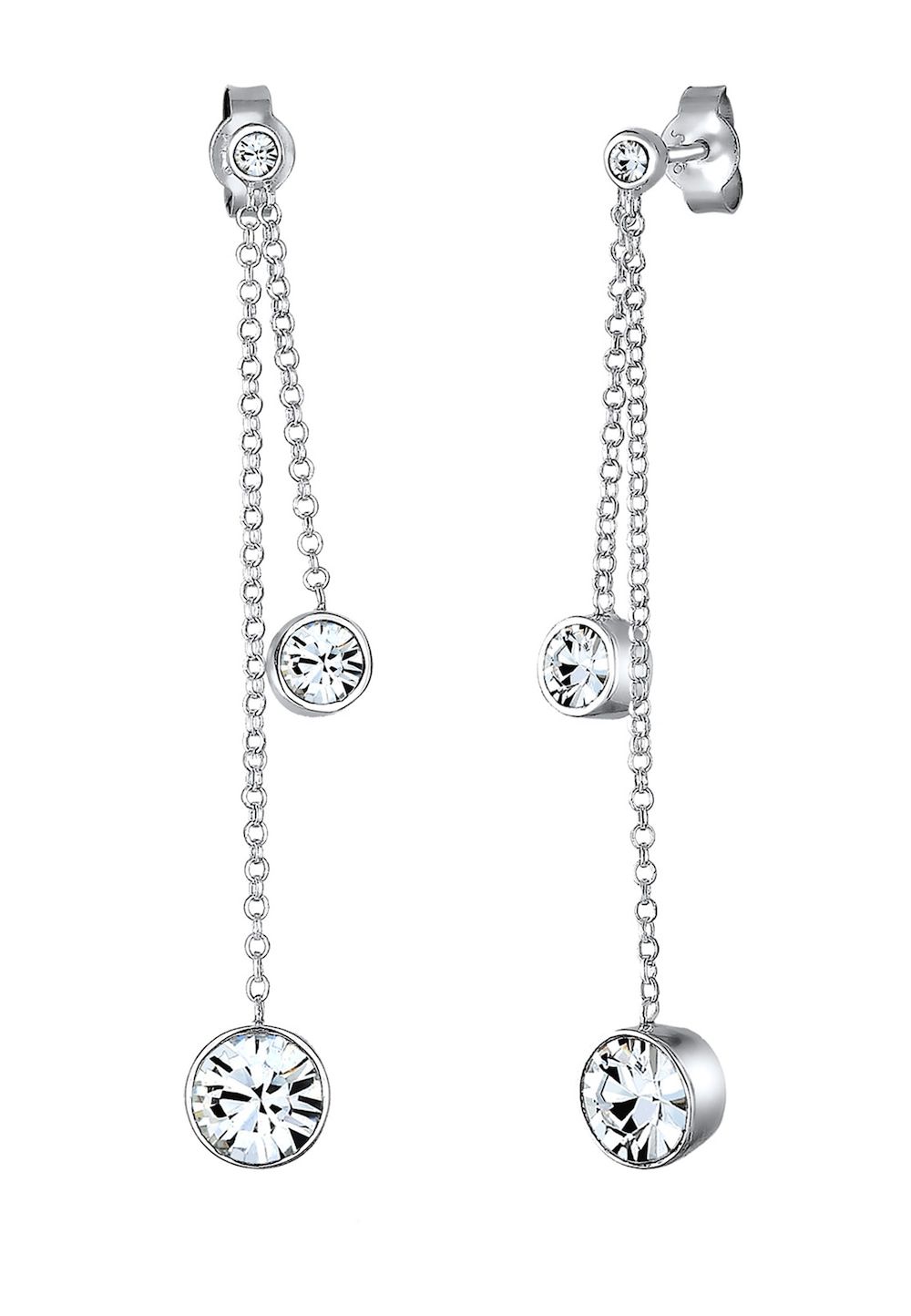 Elli Elli Earrings Women Filigree Elegant with Crystals in 925 Sterling Silver