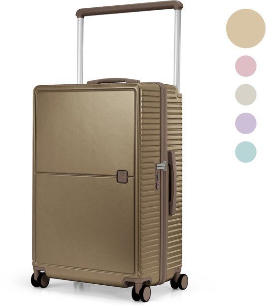 Skycases Premium City Walker - Grote Reiskoffer 94L - Lichtgewicht & Sterk - 360° Spinner Wielen - Origineel TSA-slot - Trolley & Wetpouch - XL Rolkoffer Groot - 76 x 52 x 29 cm - Champagne