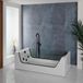 Hudson Reed Baignoire balnéo double dos - Buse et jet noir - Paroi verre - 180 x 80 cm