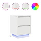 VidaXL Nachtkastje met LED-verlichting 38x34x50 cm Wit