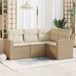 Maison Exclusive - Ensemble de meubles de jardin 4 pièces avec canapé et coussins, beige, en polyrotin