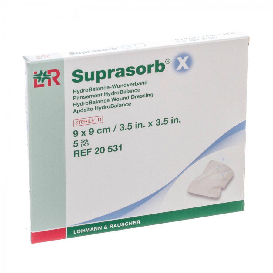 suprasorb X wondverband 9cmx9cm 5 stuks